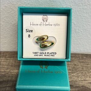 House of Harlow 1960 Gold Plated Double Teardrop Ring ✨